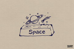 Space Planet Star Illustration, Shirt PNG School Science Product Image 1