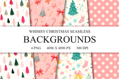 4 Whimsy Christmas Seamless Patterns, Xmas Digital Paper PNG Product Image 1