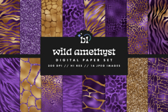 16 Gold &amp; Purple Luxury Safari Seamless Patterns Product Image 1