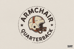 Armchair Quarterback PNG, Vintage Football Helmet Design, Product Image 1
