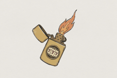 777 Lighter PNG, Vintage Flame Art, Lucky Slot Machine Product Image 1