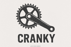 Cranky PNG, Funny Cycling Shirt PNG, Bike Crankset Clipart, Product Image 1