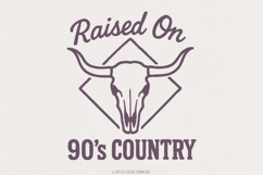 Raised On 90&#039;s Country PNG, Western Skull Clipart, Country Product Image 1