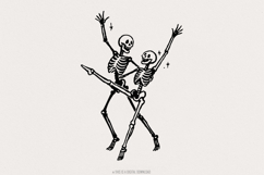 Dancing Skeletons PNG, Halloween Skeleton, Spooky Season Product Image 1