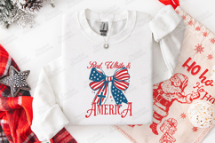 Red White &amp; America SVG - Patriotic Coquette Bow Cut File Product Image 3