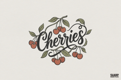 Cherries PNG, Hand Drawn Fruit Shirt, Vintage Style Cherry Product Image 1