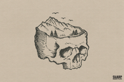 Skull Mountain Lake, Western PNG Nature Scene, Camping PNG Product Image 1