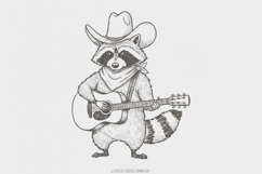 Raccoon Cowboy PNG, Vintage Cowboy Art, Western Shirt Product Image 1