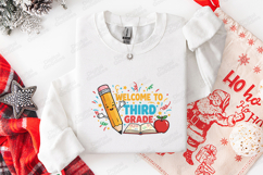 Welcome To Third Grade SVG - Kawaii Pencil and Apple File Product Image 3