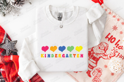 Kindergarten Rainbow Hearts SVG - Cute School Pride Cut File Product Image 3
