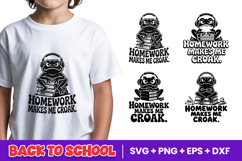 Homework Makes Me Croak Frog SVG PNG Product Image 1