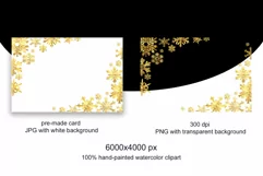 Gold Snowflakes Border| Snow frames JPG, PNG Product Image 2