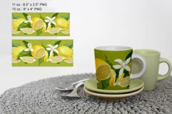 Lemon Mugs Sublimation Designs PNG, 11 & 15oz mug Product Image 2