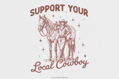 Support Your Local Cowgirls PNG, Western T-Shirt Design, Product Image 1