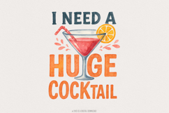 Huge Cocktail PNG, Funny Drinking Humor Clipart, Adult Product Image 1