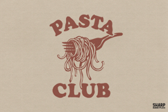 Pasta Club Trendy PNG, Shirt PNG Spaghetti Fork Design, Product Image 1
