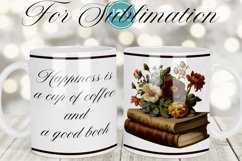 BOOK LOVERS MUG AND COASTERS SUBLIMATION DESIGN, MUG WRAP Product Image 2