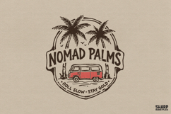 Nomad Palms Roll Slow Stay Gold Retro Van Beach Art With Product Image 1
