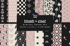 16 Blush &amp; Coal Seamless Patterns Product Image 1