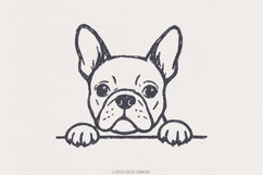 French Bulldog PNG, Cute Dog Line Art, Digital Download Pet Product Image 1