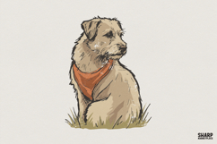 Terrier Dog PNG, Digital Download Dog Art, Hand Drawn Dog Product Image 1