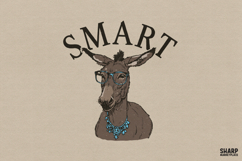 Smart Funny PNG Donkey With Glasses, Sarcastic PNG Nerdy Product Image 1