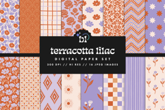 Terracotta Lilac Seamless Pattern Set Product Image 1