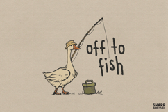 Off To Fish Funny Goose Fishing Quote, Fishing Summer Shirt Product Image 1