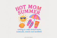 Neon Hot Mom Summer PNG, Retro 90s Digital Download, Product Image 1