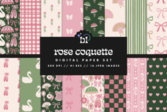 Rose Coquette Seamless Patterns - 16 JPEG Patterns Product Image 1