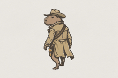 Cowboy Capybara PNG, Wild West Animal Design, Funny Cowboy Product Image 1