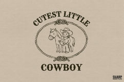 Cutest Little Cowboy, Western PNG For Trendy Shirt PNG, Product Image 1