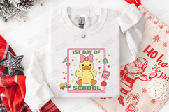 1st Day of School SVG - Kawaii Duckling Teacher Cut File Product Image 3