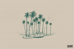Palm Van Roadtrip PNG, Summer PNG, Trendy PNG, Beach Palm Product Image 1