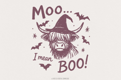 Moo... I Mean Boo! Funny Halloween Cow PNG for DTG, Cute Product Image 1