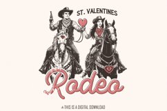 St Valentine&#039;s Wild West Rodeo PNG, Vintage Western Product Image 1