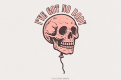 I&#039;ve Got No Body PNG, Skull Balloon Design, Digital Product Image 1