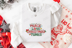 Peace Love Christmas Tunes SVG - Retro Snowy Holiday File Product Image 3