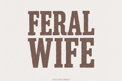 Feral Wife Typography Design, Digital Download PNG, Product Image 1