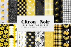 Citron & Noir Digital Paper | 16 JPEG Seamless Patterns Product Image 1