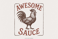 Awesome Sauce Rooster PNG, Funny Farm Animal PNG, Retro Product Image 1