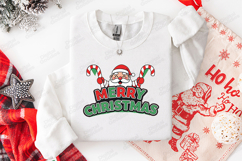 Merry Christmas Santa Tshirt Design Candy Cane Cute Art Product Image 2