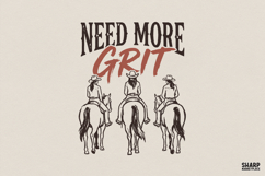 Need More Grit PNG, Western Cowgirl Shirt Design, Horse Product Image 1