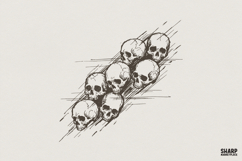 Skull PNG, Vintage Ink Drawing Digital Download, Hand Drawn Product Image 1