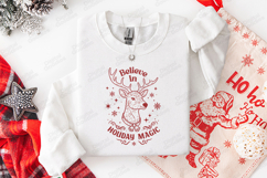 Believe In Holiday Magic SVG - Rustic Deer Christmas Product Image 2