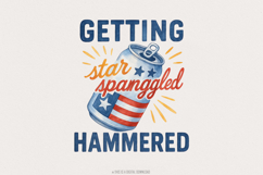 Getting Star Spangled Hammered PNG, Instant Download, Product Image 1