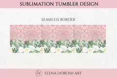 Blossom Flower Glitter Tumbler Sublimation | Seamless Product Image 3
