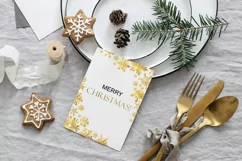 Gold Snowflakes Border| Snow frames JPG, PNG Product Image 3
