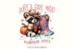 Just a Girl who Loves Pumpkin Spice PNG, Fall Themed Png Product Image 1