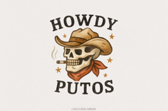 Howdy Putos PNG, Hola Spanish Slang, Cowboy Western Product Image 1